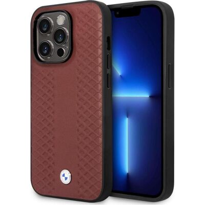 BMW Étui BMHMP14L22RFGR iPhone 14 Pro 6,1" burgundowy/burgundy Leather Diamond Pattern MagSafe (Apple iPhone 14 Pro), Coque pour téléphone portable, Rouge BMW Étui BMHMP14L22RFGR iPhone 14 Pro 6,1" burgundowy/burgundy Leather Diamond Pattern MagSafe (Apple iPhone 14 Pro), Coque pour téléphone portable, Rouge