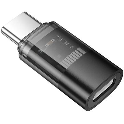 Hoco Cable adapter Type C (male) to Lightning (female) UA36D transparent black (USB-C, Lightning), Adaptateur pour appareils mobiles, Transparent, Noir Hoco Cable adapter Type C (male) to Lightning (female) UA36D transparent black (USB-C, Lightning), Adaptateur pour appareils mobiles, Transparent, Noir