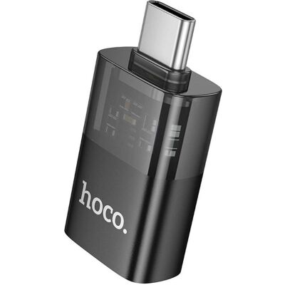 Hoco Cable Adapter OTG USB C to USB A UA36B transparent black (USB-C, USB-A), Adaptateur pour appareils mobiles, Noir, Transparent Hoco Cable Adapter OTG USB C to USB A UA36B transparent black (USB-C, USB-A), Adaptateur pour appareils mobiles, Noir, Transparent