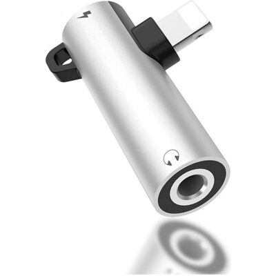 PowerGuard - Lightning Splitter 3.5mm - Silber - 3.5mm - Adaptateur PowerGuard - Lightning Splitter 3.5mm - Silber - 3.5mm - Adaptateur
