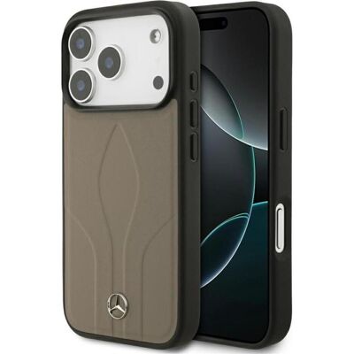 Mercedes Case Leather The Move MagSafe for iPhone 17 Pro taupe (Apple iPhone 17 Pro), Coque pour téléphone portable, Marron, Beige Mercedes Case Leather The Move MagSafe for iPhone 17 Pro taupe (Apple iPhone 17 Pro), Coque pour téléphone portable, Marron, Beige