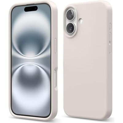 Screenguard Liquid Silicone Case (Apple iPhone 16), Coque pour téléphone portable, Beige, Gris Screenguard Liquid Silicone Case (Apple iPhone 16), Coque pour téléphone portable, Beige, Gris