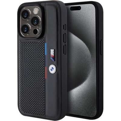 Coque Rigide Tricolore Perforée BMW pour iPhone 15 Pro Coque Rigide Tricolore Perforée BMW pour iPhone 15 Pro