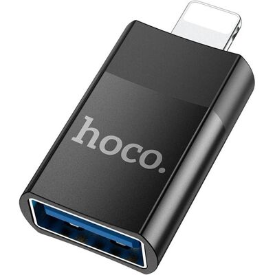 Hoco - OTG Adapter (UA17) - Lightning to USB-A, Plug & Play - Black (Lightning, USB-A), Adaptateur pour appareils mobiles, Noir Hoco - OTG Adapter (UA17) - Lightning to USB-A, Plug & Play - Black (Lightning, USB-A), Adaptateur pour appareils mobiles, Noir