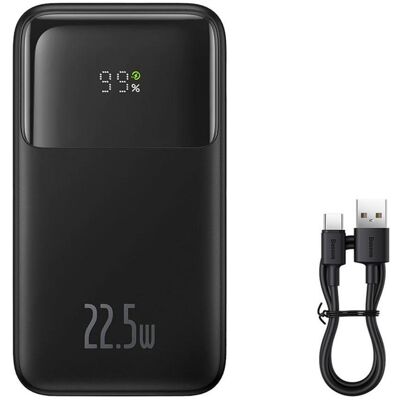 Baseus Banque d'alimentation Comet 20000mAh, USB do USB-C, 22.5W (black) (20000 mAh, 77 Wh), Chargeur de secours, Noir Baseus Banque d'alimentation Comet 20000mAh, USB do USB-C, 22.5W (black) (20000 mAh, 77 Wh), Chargeur de secours, Noir