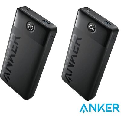 Anker 2-Pack Powerbank 20.000 mAh mit Display-Black-15W-USB-A und USB-C- (20000 mAh, 15 W), Chargeur de secours, Noir Anker 2-Pack Powerbank 20.000 mAh mit Display-Black-15W-USB-A und USB-C- (20000 mAh, 15 W), Chargeur de secours, Noir