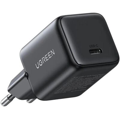 Ugreen - Wall Charger X513 (55531) - USB-C, GaN, Fast Charging, 30W, QC4, 5V/3A - Grey (30 W, 1 portion), Chargeur USB, Gris, Argent Ugreen - Wall Charger X513 (55531) - USB-C, GaN, Fast Charging, 30W, QC4, 5V/3A - Grey (30 W, 1 portion), Chargeur USB, Gris, Argent