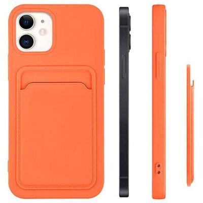 Hurtel Etui à cartes en silicone Portefeuille avec fente pour cartes Documents pour iPhone 12 Pro Max (Apple iPhone 12 Pro Max), Coque pour téléphone portable, Orange Hurtel Etui à cartes en silicone Portefeuille avec fente pour cartes Documents pour iPhone 12 Pro Max (Apple iPhone 12 Pro Max), Coque pour téléphone portable, Orange