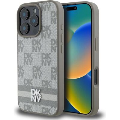 Étui DKNY pour iPhone 16 Pro - Élégant avec motifs de Carreaux et Rayures Étui DKNY pour iPhone 16 Pro - Élégant avec motifs de Carreaux et Rayures