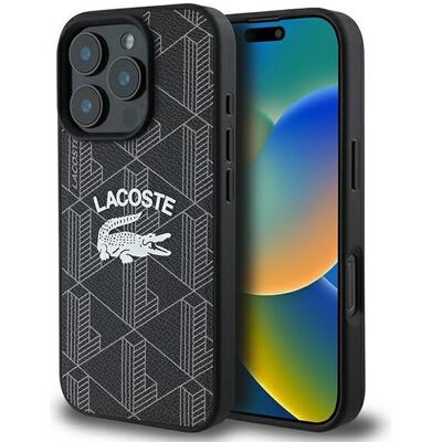 Lacoste LCHMP16LPIGK Étui pour iPhone 16 Pro - MagSafe, Logo vintage, Monogramme Lacoste LCHMP16LPIGK Étui pour iPhone 16 Pro - MagSafe, Logo vintage, Monogramme