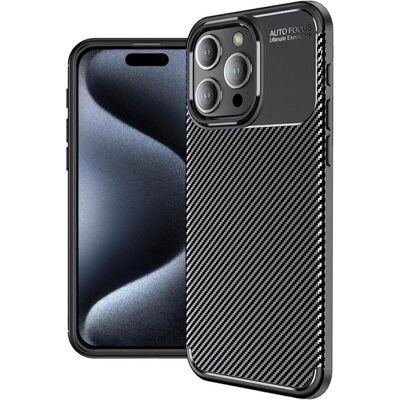 Screenguard Apple iPhone 15 Pro Max Housse Design carbone TPU Case (Apple iPhone 15 Pro Max), Coque pour téléphone portable, Noir Screenguard Apple iPhone 15 Pro Max Housse Design carbone TPU Case (Apple iPhone 15 Pro Max), Coque pour téléphone portable, Noir