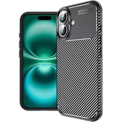Screenguard Carbon Design Cover TPU Case (Apple iPhone 16), Coque pour téléphone portable, Noir, Gris Screenguard Carbon Design Cover TPU Case (Apple iPhone 16), Coque pour téléphone portable, Noir, Gris