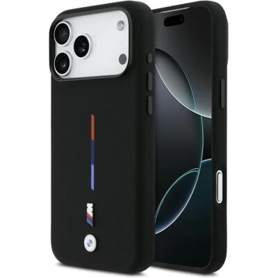 BMW M Silicon Tricolor Line MagSafe Case for iPhone 17 Pro Max Black (Apple iPhone 17 Pro Max), Coque pour téléphone portable, Noir BMW M Silicon Tricolor Line MagSafe Case for iPhone 17 Pro Max Black (Apple iPhone 17 Pro Max), Coque pour téléphone portable, Noir