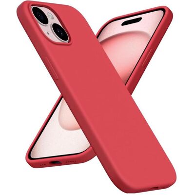 Screenguard Apple iPhone 15 Plus Liquid Silicone Case Étui (Apple iPhone 15 Plus), Coque pour téléphone portable, Rouge, Gris Screenguard Apple iPhone 15 Plus Liquid Silicone Case Étui (Apple iPhone 15 Plus), Coque pour téléphone portable, Rouge, Gris
