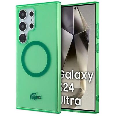 Lacoste LCHMLULON S928 zielony/green étui rigide transparent MagSafe (Samsung Galaxy S24 Ultra), Coque pour téléphone portable, Transparent, Vert Lacoste LCHMLULON S928 zielony/green étui rigide transparent MagSafe (Samsung Galaxy S24 Ultra), Coque pour téléphone portable, Transparent, Vert
