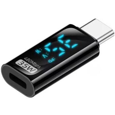 PowerGuard VoltCheck Lightning to USB-C Convertisseur LED Volt Watt Display 35W 480 Mbps (USB-C, Lightning), Adaptateur pour appareils mobiles PowerGuard VoltCheck Lightning to USB-C Convertisseur LED Volt Watt Display 35W 480 Mbps (USB-C, Lightning), Adaptateur pour appareils mobiles
