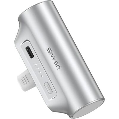 Usams PB79 Mini Tail Plug Portable Power Bank 3000mAh USB-C silver (3000 mAh), Chargeur de secours, Argent Usams PB79 Mini Tail Plug Portable Power Bank 3000mAh USB-C silver (3000 mAh), Chargeur de secours, Argent