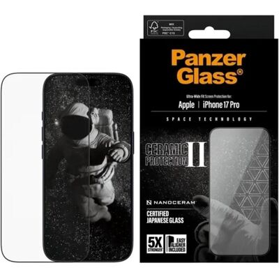 PanzerGlass Ceramic II (1 pcs, Apple iPhone 17 Pro, Apple iPhone 18 Pro), Téléphone portable : film de protection, Transparent PanzerGlass Ceramic II (1 pcs, Apple iPhone 17 Pro, Apple iPhone 18 Pro), Téléphone portable : film de protection, Transparent