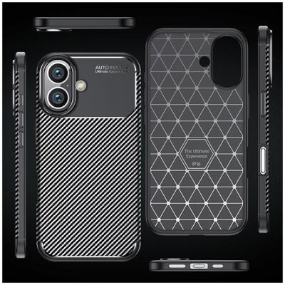 Screenguard Carbon Design Cover TPU Case (Apple iPhone 16 Plus), Coque pour téléphone portable, Noir, Gris Screenguard Carbon Design Cover TPU Case (Apple iPhone 16 Plus), Coque pour téléphone portable, Noir, Gris