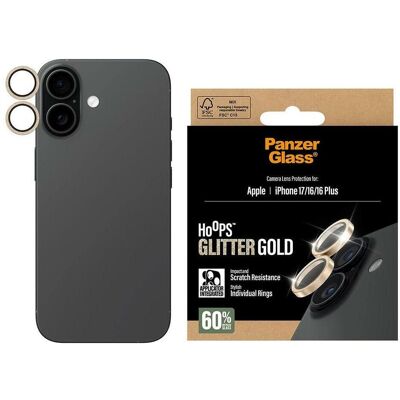 PanzerGlass Hoops (1 pcs, Apple iPhone 17), Téléphone portable : film de protection, Or PanzerGlass Hoops (1 pcs, Apple iPhone 17), Téléphone portable : film de protection, Or