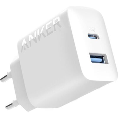 Anker Chargeur mural 20W USB-C et USB-A 2 ports (20 W, 2 ports), Chargeur USB, Blanc Anker Chargeur mural 20W USB-C et USB-A 2 ports (20 W, 2 ports), Chargeur USB, Blanc