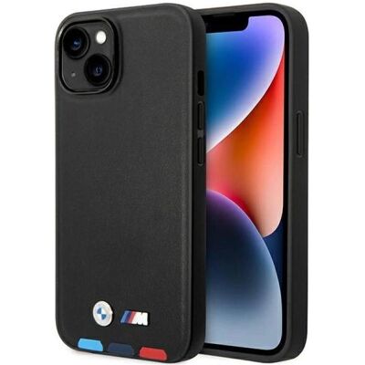 Coque BMW iPhone 14 Cuir Tricolore MagSafe Coque BMW iPhone 14 Cuir Tricolore MagSafe