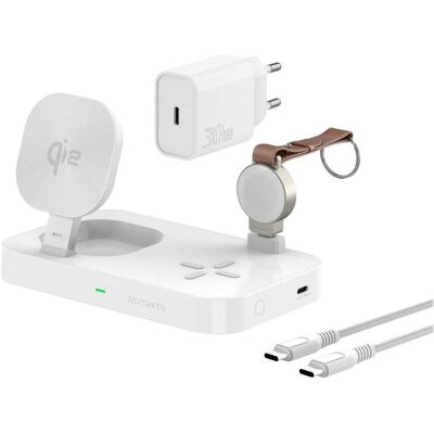 4smarts Wireless Charger Qi2 Ladestation Trident, Induktion (25 W), Chargeur sans fil, Blanc 4smarts Wireless Charger Qi2 Ladestation Trident, Induktion (25 W), Chargeur sans fil, Blanc