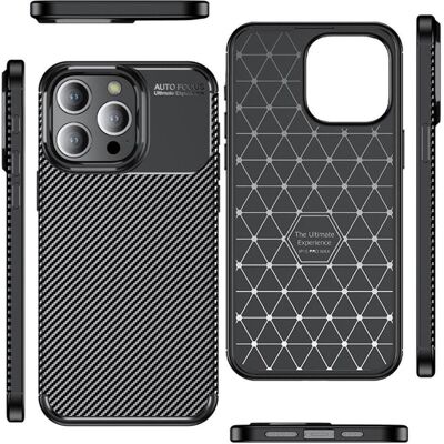 Screenguard Apple iPhone 15 Pro Max Housse Design carbone TPU Case (Apple iPhone 15 Pro Max), Coque pour téléphone portable, Noir Screenguard Apple iPhone 15 Pro Max Housse Design carbone TPU Case (Apple iPhone 15 Pro Max), Coque pour téléphone portable, Noir