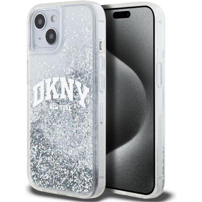 Coque iPhone DKNY Logo Grand de Glitter Liquide Blanc - Étui Coque iPhone DKNY Logo Grand de Glitter Liquide Blanc - Étui