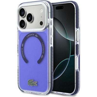 Lacoste Shockproof Transparent Frosted MagSafe Case for iPhone 17 Pro Max marine (Apple iPhone 17 Pro Max), Coque pour téléphone portable, Bleu Lacoste Shockproof Transparent Frosted MagSafe Case for iPhone 17 Pro Max marine (Apple iPhone 17 Pro Max), Coque pour téléphone portable, Bleu