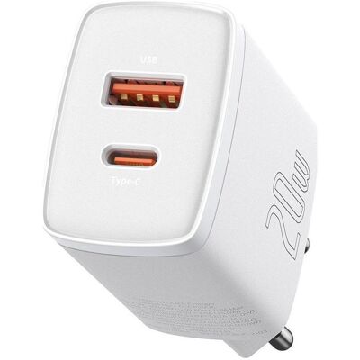 Baseus Chargeur Compact 1 port USB-A, 1 port USB-C, 3 A (6953156207240), Téléphone portable : accessoires Baseus Chargeur Compact 1 port USB-A, 1 port USB-C, 3 A (6953156207240), Téléphone portable : accessoires