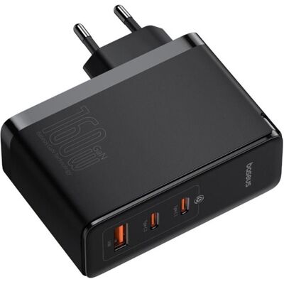 Baseus Chargeur mural GaN5 Pro 2xUSB-C + USB, 160W (noir) (160 W, 3 ports), Chargeur USB, Noir Baseus Chargeur mural GaN5 Pro 2xUSB-C + USB, 160W (noir) (160 W, 3 ports), Chargeur USB, Noir