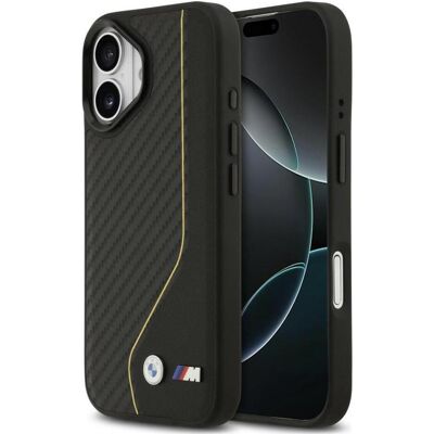 BMW Case M Carbon Line & Logo MagSafe for iPhone 17 yellow (Apple iPhone 17), Coque pour téléphone portable, Jaune BMW Case M Carbon Line & Logo MagSafe for iPhone 17 yellow (Apple iPhone 17), Coque pour téléphone portable, Jaune