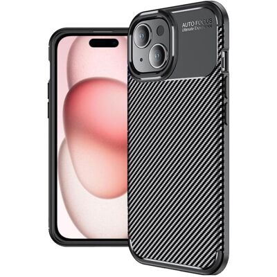 Screenguard Apple iPhone 15 Coque carbone Design TPU Case (Apple iPhone 15), Coque pour téléphone portable, Noir Screenguard Apple iPhone 15 Coque carbone Design TPU Case (Apple iPhone 15), Coque pour téléphone portable, Noir
