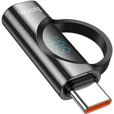 Hoco Cable adapter Type C (male) to Lightning (female) with digital display 3A 60W UA32A black (Lightning, USB-A), Adaptateur pour appareils mobiles, Noir Hoco Cable adapter Type C (male) to Lightning (female) with digital display 3A 60W UA32A black (Lightning, USB-A), Adaptateur pour appareils mobiles, Noir
