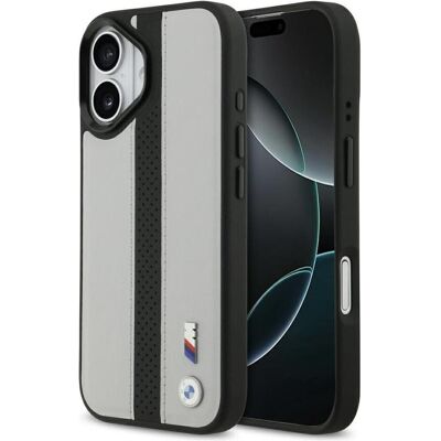 BMW Case M Perforated Stripe Logo MagSafe for iPhone 17 gray (Apple iPhone 17), Coque pour téléphone portable, Argent, Gris BMW Case M Perforated Stripe Logo MagSafe for iPhone 17 gray (Apple iPhone 17), Coque pour téléphone portable, Argent, Gris