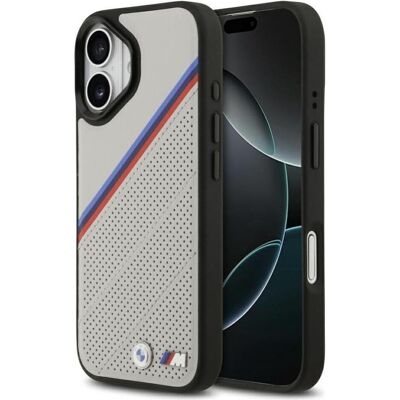 BMW Etui M Tricolor Metal Logo MagSafe do iPhone 17 szary (Apple iPhone 17), Coque pour téléphone portable, Gris, Argent BMW Etui M Tricolor Metal Logo MagSafe do iPhone 17 szary (Apple iPhone 17), Coque pour téléphone portable, Gris, Argent
