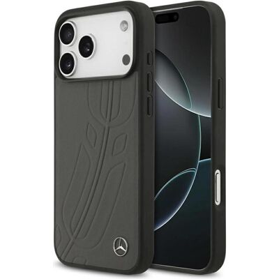 Mercedes Case Leather Large Laurel Leave MagSafe for iPhone 17 Pro Max antracyt (Apple iPhone 17 Pro Max), Coque pour téléphone portable, Gris, Noir Mercedes Case Leather Large Laurel Leave MagSafe for iPhone 17 Pro Max antracyt (Apple iPhone 17 Pro Max), Coque pour téléphone portable, Gris, Noir
