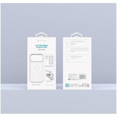 Devia Star Series 3-en-1 / Lot de coques de protection / Apple iPhone 17 Pro Max (Apple iPhone 17 Pro Max), Coque pour téléphone portable, Noir, Transparent Devia Star Series 3-en-1 / Lot de coques de protection / Apple iPhone 17 Pro Max (Apple iPhone 17 Pro Max), Coque pour téléphone portable, Noir, Transparent
