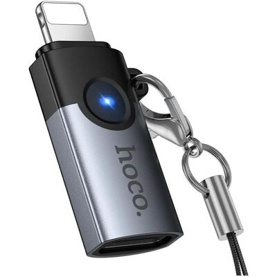 Hoco Cable Adapter OTG Lightning to USB C 2A UA46A gray (USB-C, Lightning), Adaptateur pour appareils mobiles, Gris Hoco Cable Adapter OTG Lightning to USB C 2A UA46A gray (USB-C, Lightning), Adaptateur pour appareils mobiles, Gris