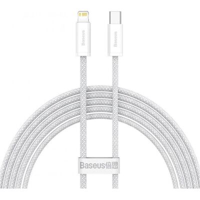 Baseus CALD000102 Câble série dynamique USB-C vers Lightning 20W 2m blanc (2 m, 20 W), Câble USB Baseus CALD000102 Câble série dynamique USB-C vers Lightning 20W 2m blanc (2 m, 20 W), Câble USB
