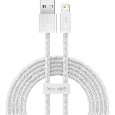 Baseus CALD000502 Dynamic Series Câble USB vers Lightning 2.4A 2m Blanc (2 m), Câble USB Baseus CALD000502 Dynamic Series Câble USB vers Lightning 2.4A 2m Blanc (2 m), Câble USB