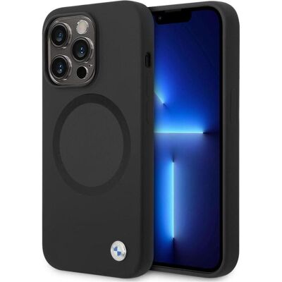 BMW BMHMP14XSILBK2 iPhone 14 Pro Max 6.7" czarny/black Signature Liquid Silicone MagSafe (Apple iPhone 14 Pro Max), Coque pour téléphone portable, Noir BMW BMHMP14XSILBK2 iPhone 14 Pro Max 6.7" czarny/black Signature Liquid Silicone MagSafe (Apple iPhone 14 Pro Max), Coque pour téléphone portable, Noir
