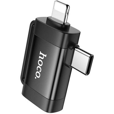 Hoco Cable adapter OTG 2in1 Type C (male) / Lightning (male) to USB A (female) UA31F black (Lightning, USB-A, USB-C, USB-A), Adaptateur pour appareils mobiles, Noir Hoco Cable adapter OTG 2in1 Type C (male) / Lightning (male) to USB A (female) UA31F black (Lightning, USB-A, USB-C, USB-A), Adaptateur pour appareils mobiles, Noir