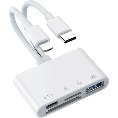 PowerGuard 4-in-1 (USB-C, Lightning), Adaptateur pour appareils mobiles, Blanc PowerGuard 4-in-1 (USB-C, Lightning), Adaptateur pour appareils mobiles, Blanc