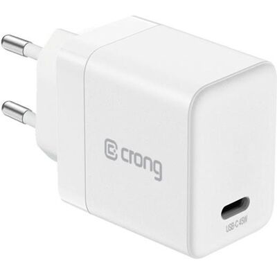 Crong Ultra Compact GaN - USB-C 45W PD 30 Wall Charger with PPS (White) (45 W, 1 portion), Chargeur USB, Blanc Crong Ultra Compact GaN - USB-C 45W PD 30 Wall Charger with PPS (White) (45 W, 1 portion), Chargeur USB, Blanc