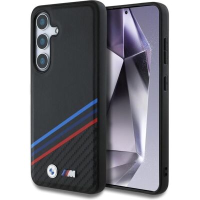 BMW Leather Tricolor Crossing Stripes MagSafe Case for Samsung Galaxy S25 - Black (Samsung Galaxy S25), Coque pour téléphone portable, Noir BMW Leather Tricolor Crossing Stripes MagSafe Case for Samsung Galaxy S25 - Black (Samsung Galaxy S25), Coque pour téléphone portable, Noir