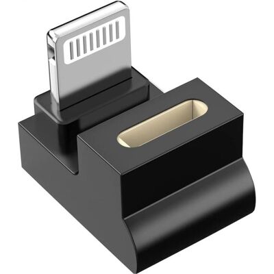 PowerGuard USB-C zu Lightning 180 Grad Winkel U-Form Adapter (male/female) (USB-C, Lightning), Adaptateur pour appareils mobiles, Noir PowerGuard USB-C zu Lightning 180 Grad Winkel U-Form Adapter (male/female) (USB-C, Lightning), Adaptateur pour appareils mobiles, Noir