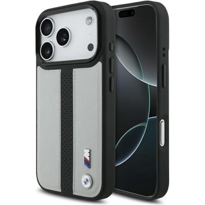 BMW Case M Perforated Stripe Logo MagSafe for iPhone 17 Pro gray (Apple iPhone 17 Pro), Coque pour téléphone portable, Argent, Gris BMW Case M Perforated Stripe Logo MagSafe for iPhone 17 Pro gray (Apple iPhone 17 Pro), Coque pour téléphone portable, Argent, Gris
