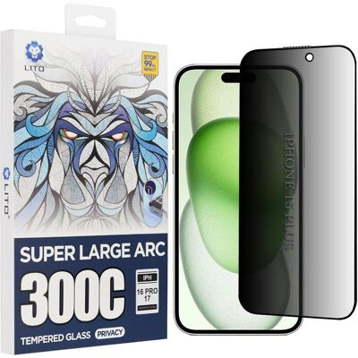 Lito - D+ Max Privacy 300C - iPhone 15 Plus - Black (Apple iPhone 15 Plus), Téléphone portable : film de protection, Noir Lito - D+ Max Privacy 300C - iPhone 15 Plus - Black (Apple iPhone 15 Plus), Téléphone portable : film de protection, Noir
